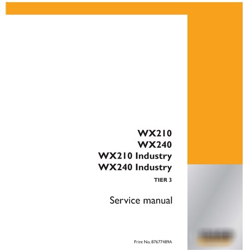 Case WX210, WX240 TIER 3 wheeled excavator pdf service manual 