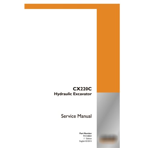 Manuel d'entretien de la pelle sur chenilles Case CX220C PDF
