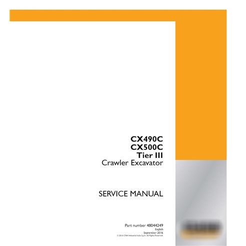 Case CX490C, CX500C Tier III crawler excavator pdf service manual 