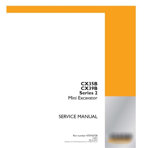 Case CX35B, CX39B Series 2 mini excavator pdf service manual 