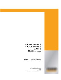 Case CX45B , CX50B Series 2  CX55B mini excavator pdf service manual 