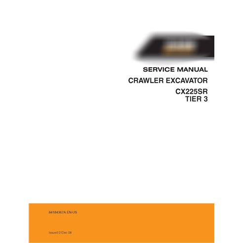 Case CX225SR Tier 3 crawler excavator pdf service manual 