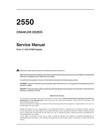 Dozer sobre orugas case 2550 manual de servicio en pdf