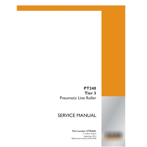 Manual de serviço em pdf do rolo da linha pneumática Case PT240 Tier 3