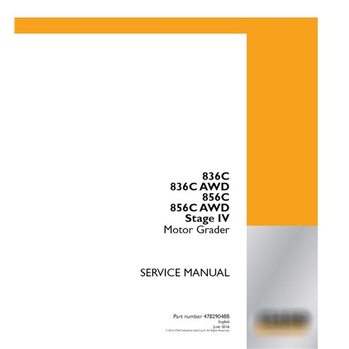 Case 836C, 836C AWD, 856C, 856C AWD Stage IV motor grader pdf service manual