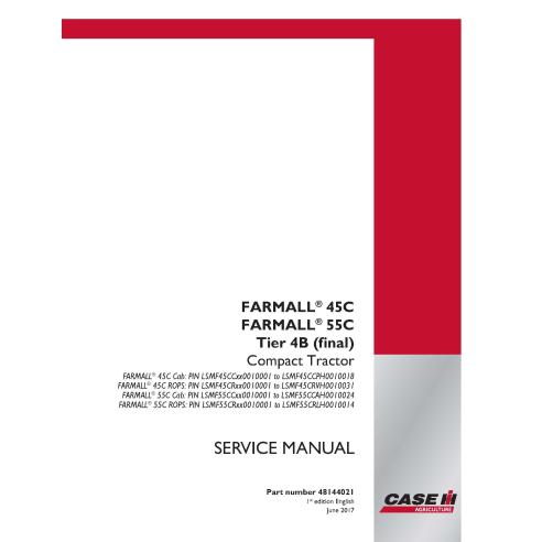 Manual de serviço em pdf para trator compacto Case IH Farmall 45C, 55C Tier 4B - Case IH manuais