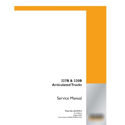 Manual de serviço em pdf do caminhão articulado Case 327B, 330B