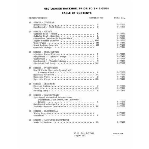 Case 680, SN - 9101501 loader pdf service manual 