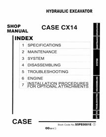 Excavadora hidráulica Case CX14 manual de servicio pdf