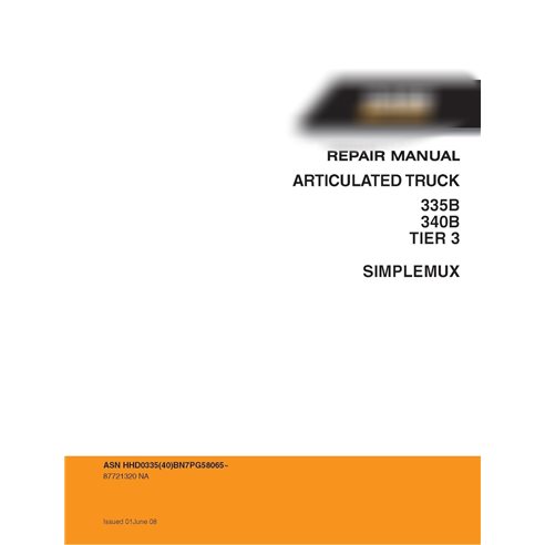 Camión articulado Case 335B, 340B TIER 3 manual de servicio pdf