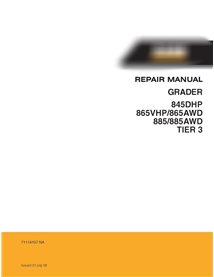 Case 845DHP, 865B VHP, 865AWD, 885, 885 AWD Tier 3 motor grader pdf service manual