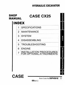 Case CX25 hydraulic excavator pdf service manual 