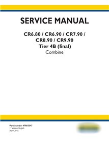 New Holland CR6.80, CR6.90, CR7.90, CR8.90, CR9.90 Tier 4B combinar manual de serviço em pdf