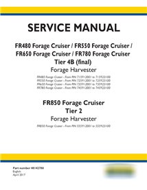 New Holland FR480, FR550, FR650, FR780, FR850 Forage Cruiser forage harvester pdf service manual 