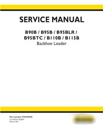Manuel d'entretien pdf de la chargeuse-pelleteuse New Holland B90B, B95B, B95BLR, B95BTC, B110B, B115B