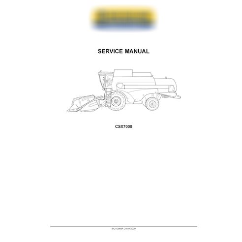 New Holland CSX7040, CSX7050,
CSX7060,, CSX7070, CSX7080 combine pdf service manual 