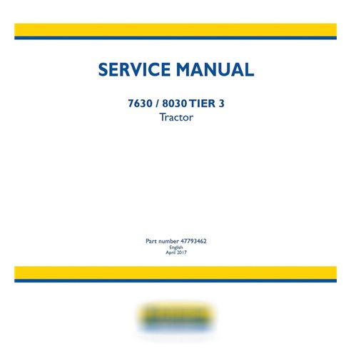 New Holland 7630, 8030 TIER 3 tractor pdf manual de servicio