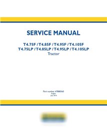 New Holland T4.75F, T4.85F, T4.95F, T4.105F, T4.75LP, T4.85LP, T4.95LP, T4.105LP tractor pdf service manual 