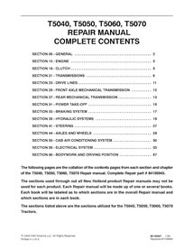 New Holland T5040, T5050, T5060, T5070 tractor pdf service manual 