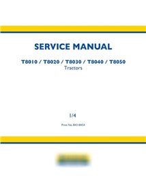 Manual de serviço pdf do trator New Holland T8010, T8020, T8030, T8040, T8050