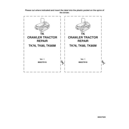 New Holland TK76, TK85, TK85M tractor pdf repair manual 