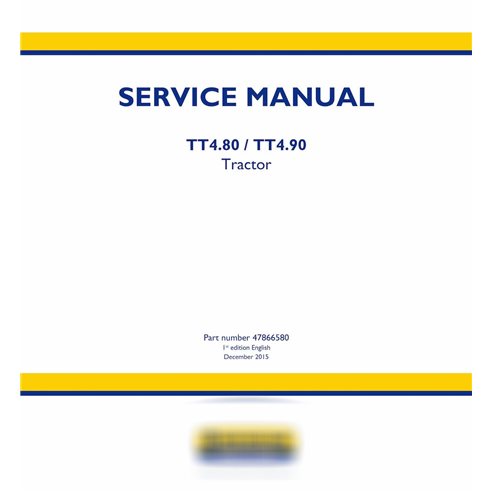 Manual de serviço pdf do trator New Holland TT4.80, TT4.90