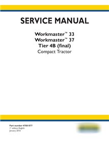Manual de serviço pdf do trator New Holland Workmaster 33, 37 Tier 4B