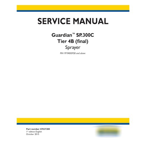 Pulverizador New Holland Guardian SP.300C Tier 4B manual de servicio pdf