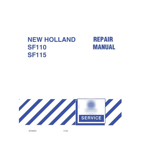 Manuel d'entretien pdf du pulvérisateur New Holland SF110, SF115