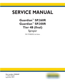 Manual de serviço em pdf do pulverizador New Holland Guardian SP.260R, SP.300R Tier 4B
