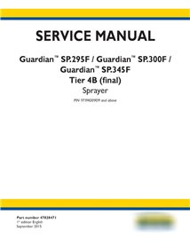 New Holland Guardian SP.295F, SP.300F, SP.345F Tier 4B sprayer pdf service manual