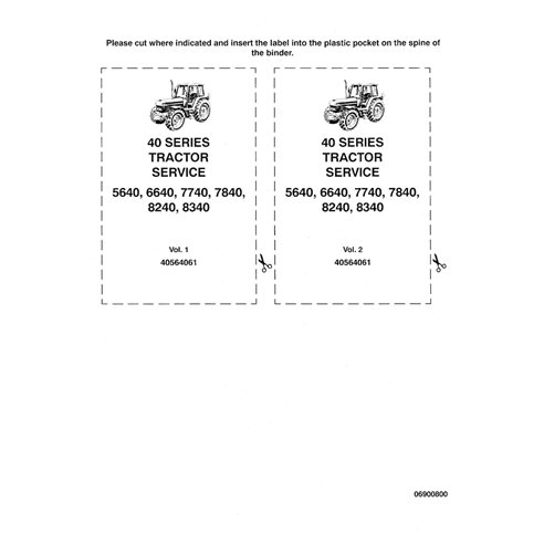 Manuel d'entretien pdf du tracteur New Holland 5640,6640, 7740, 7840, 8240, 8340
