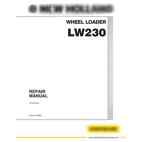 Manuel de réparation pdf de la chargeuse sur pneus New Holland LW230