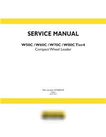 Manuel d'entretien pdf de la chargeuse sur pneus New Holland W50C, W60C, W70C, W80C Tier4