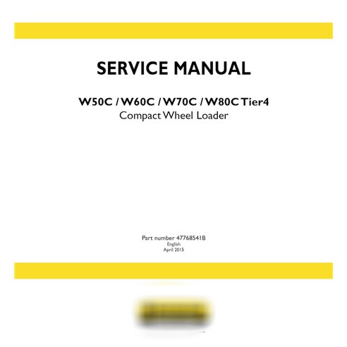 Manuel d'entretien pdf de la chargeuse sur pneus New Holland W50C, W60C, W70C, W80C Tier4