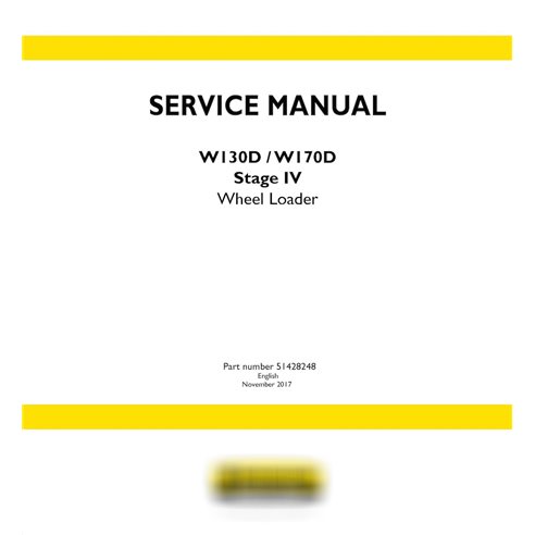 New Holland W130D, W170D Stage IV wheel loader pdf service manual 
