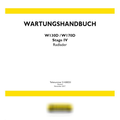 Manual de serviço em pdf da carregadeira de rodas New Holland W130D, W170D Stage IV DE