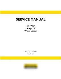New Holland W190D Stage IV wheel loader pdf service manual 