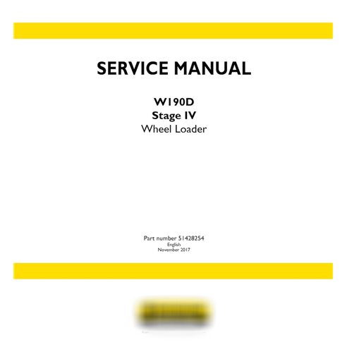 Manual de serviço em pdf da carregadeira de rodas New Holland W190D Stage IV