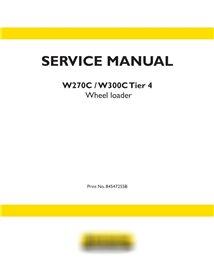 Cargadora de ruedas New Holland W270C, W300C Tier 4 manual de servicio en pdf