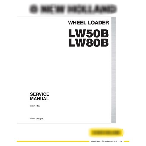 Manual de serviço em pdf da carregadeira de rodas New Holland LW50B, LW80B