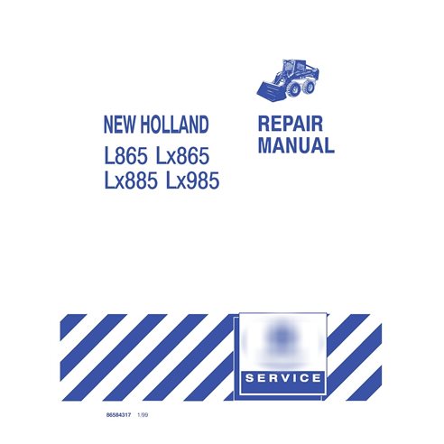 New Holland L865, Lx865, Lx885, Lx985 skid loader manual de reparación en pdf