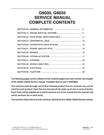 Manuel d'entretien pdf des tondeuses commerciales New Holland G6030, G6035