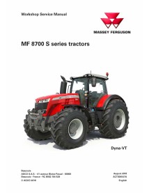 Massey Ferguson 8727 S, 8730 S, 8732 S, 8735 S, 8737 S, 8740 S tracteur manuel de service d'atelier pdf - Massey Ferguson man...
