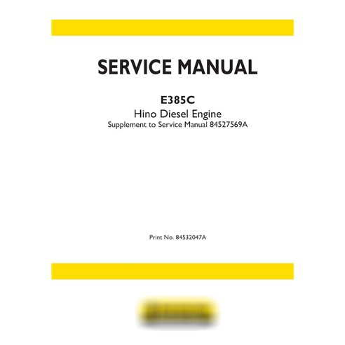 New Holland E385C Hino Diesel engine pdf service manual 