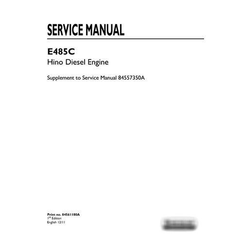 New Holland E485C Hino Diesel engine manual de servicio pdf