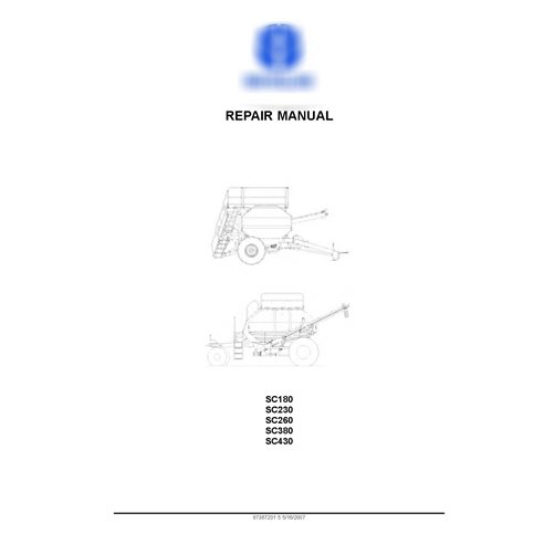 New Holland SC180, SC230, SC260, SC380, SC430 sembradora neumática pdf manual de servicio