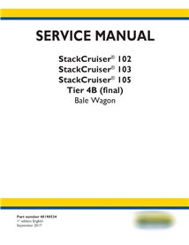 New Holland StackCruiser 102, 103, 105 Tier 4B bale wagon pdf manual de servicio