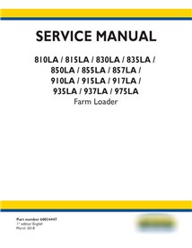 New Holland 810, 815, 830, 835, 850, 855, 857, 910, 915, 917, 935, 937, 975 LA Farm Loader manual de servicio en pdf