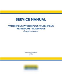 New Holland VM3080, VM3090, VL5060, VL5080, VL5090 PLUS manual de serviço em pdf para colhedora de uvas